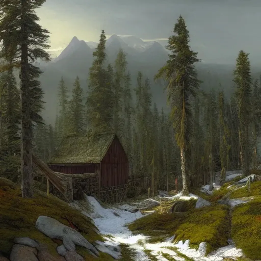 A painting of the lumber mill in Riverwood, epic lan... OpenArt