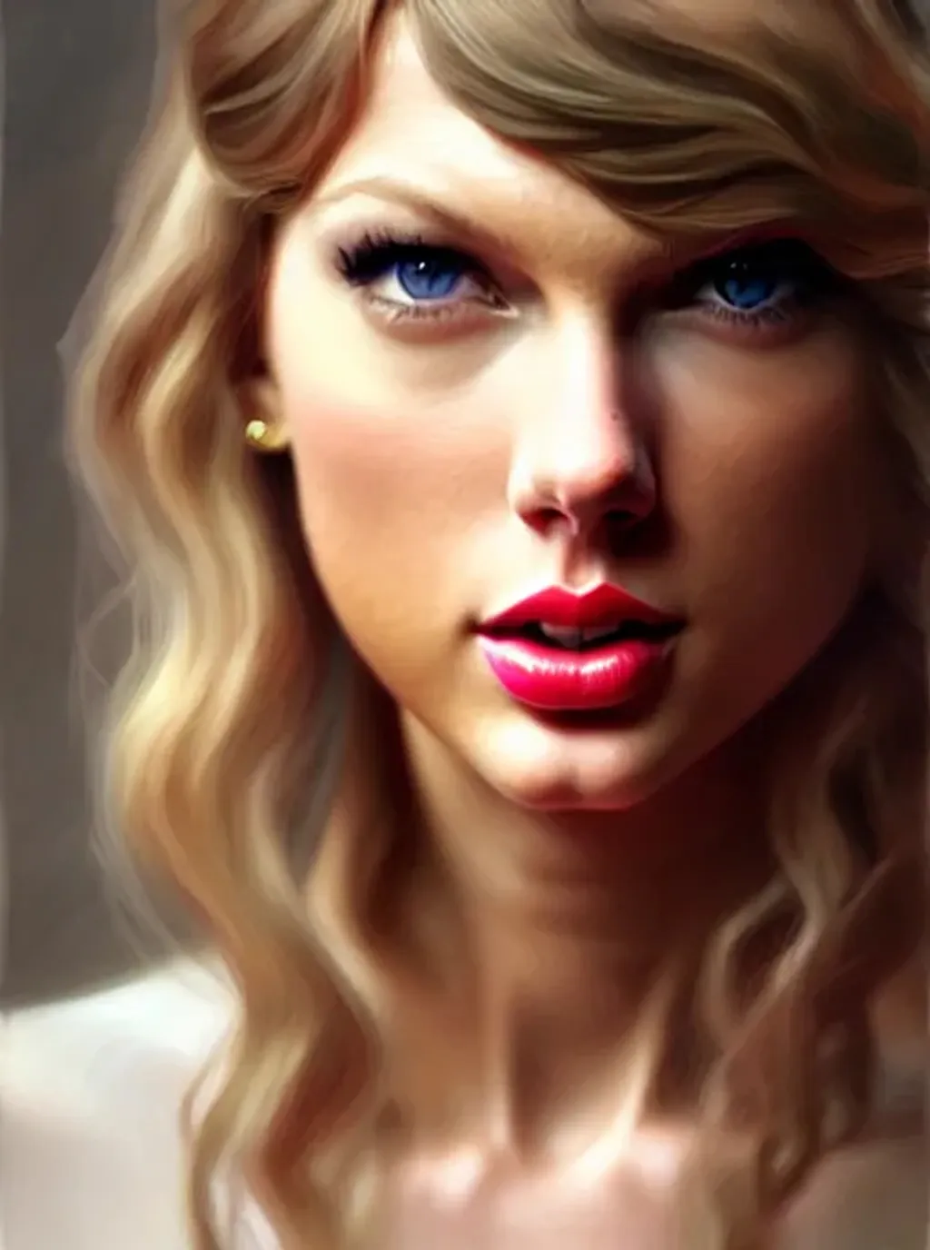 Prompt: Award winning portrait of beautiful Taylor Swift by Mandy Jurgens and Richard Schmid, Canon EOS, studio lighting, golden ratio, trending on artstation