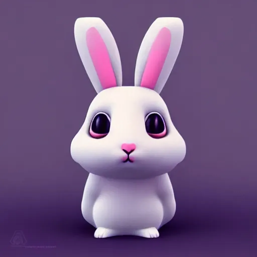 Prompt: cute kawaii bunny, Beeple texture