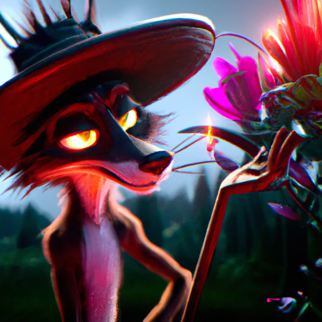 Prompt: Disney,Pixar,4K,Cinematic movie still,masterpiece ultra realistic illustration of chic protagonist anthropomorphic fox in pirate attire facing towards the camera with swagger and a cool pose,red spider lilies ,lanterns,dramatic,cinematic,unreal engine 5,octane,character portrait, trending on art station,award winning,