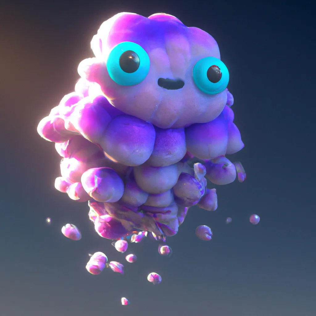 Prompt: Cute monsters at sky flying dreamlike, crystal clouds, cute 4d rendered, bioluminescent, sharp focus, cinematic, extremely detailed, studio quality, trending in artstation, smooth