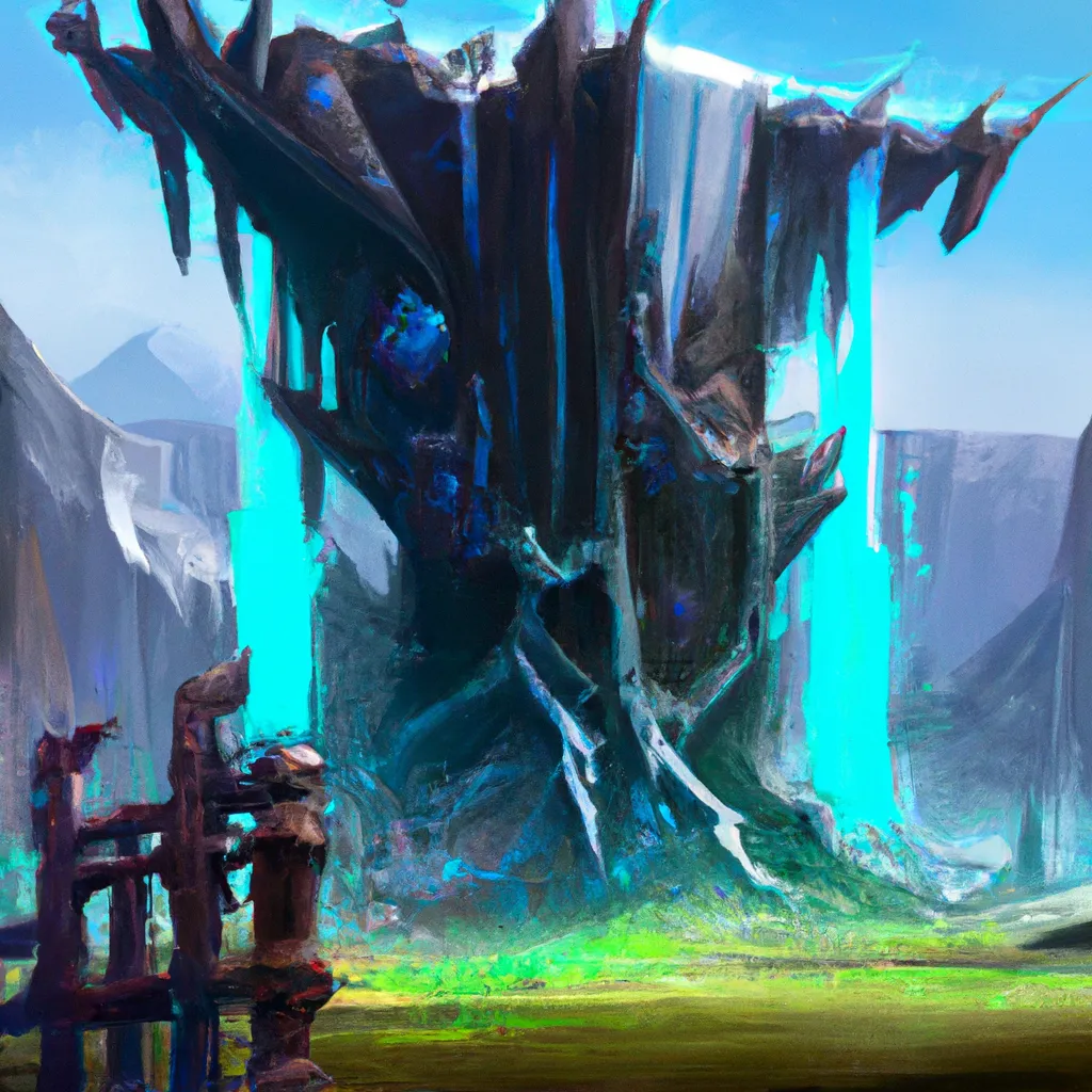 Prompt: hyperrealist detailed alien landscape background, game item icon, 2d game asset, World of Warcraft, Guild Wars 2, digital hand painting concept art