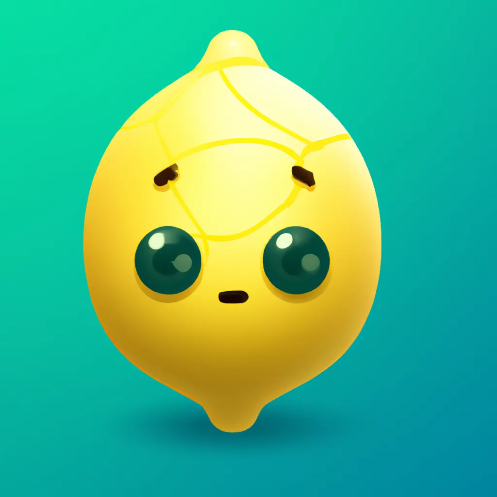 Prompt: A small cute baby lemon creature looking like a tennis ball. Cute, disney and pixar cartoon style. Realistic.