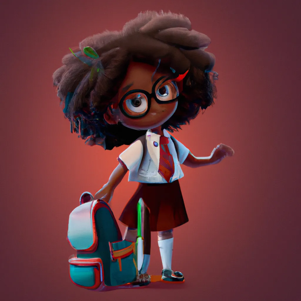 a little black kid with glasses, afro hair, wearing... OpenArt