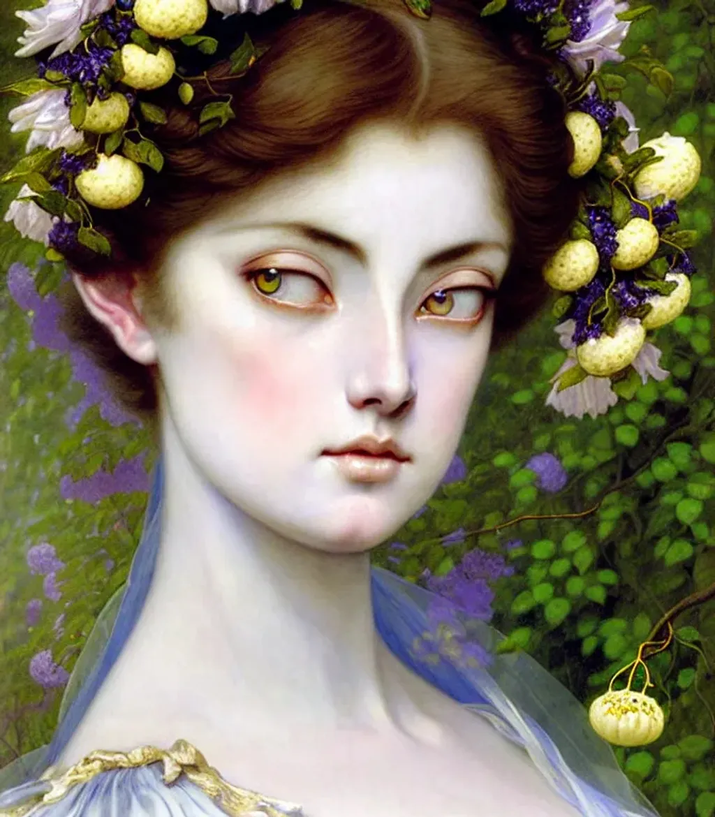 Prompt: (( woman cherub shapeshifter by Alan Lee, FRANZ XAVER WINTERHALTER , Yayoi Kusama)) (lynx-Influence) indigo cream mustard pine amber, silver photorealistic eyes, beautiful face, two beautiful hands, two beautiful arms, in  impeccable skin details, very healthy, galaxy hair, glowing translucent fractal ((flowers)) by ((Sybilla de Merian, John Berkey)) background theme (murmuration of particles) made of shining translucent crystal, high index of refraction, bioluminescent (fractal spray of droplets) by ((Howard David Johnson)) airbrush, acrylic on paper, smokey sky, fBm clouds, sunlight and shadows,  cinematic, ultra realistic, sense of high spirits, global illumination, volumetric fog,  volumetric lighting, occlusion, Poser 128K UHD fractal, pi, fBm