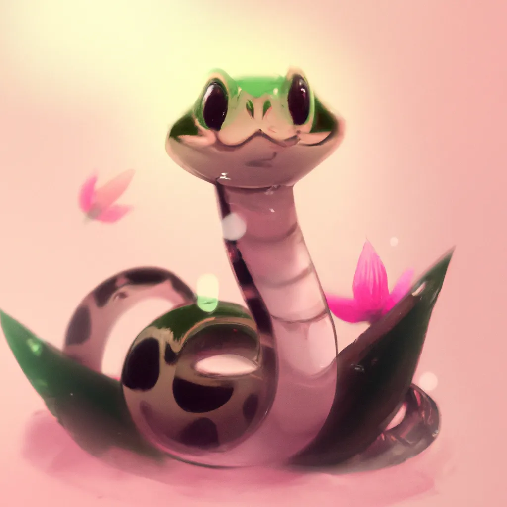 Prompt: cutest snake ever, chibi, digital art