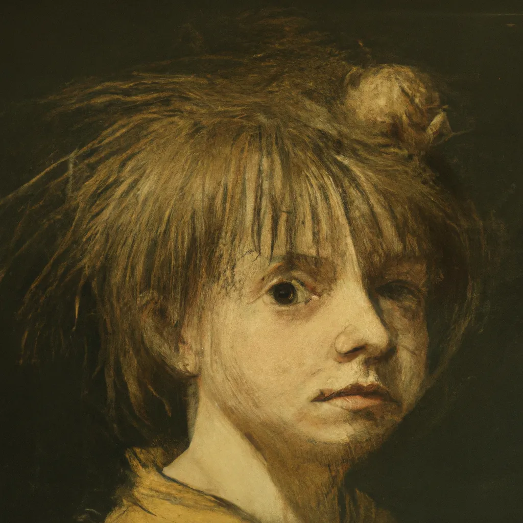 Prompt: Girl With Very Messy Hair,1547, by Pasquale Cati