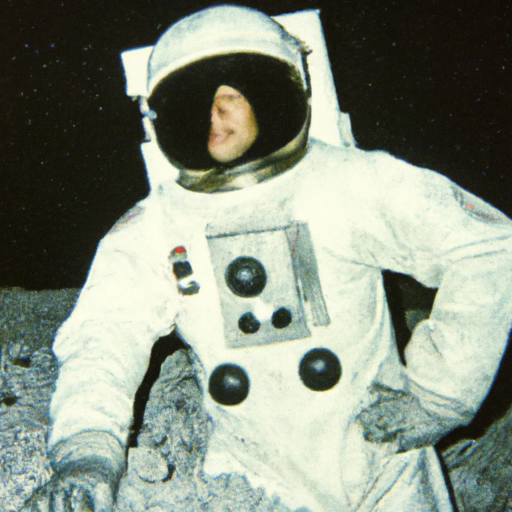 Prompt: 1993 disposable camera photograph of an astronaut on the moon