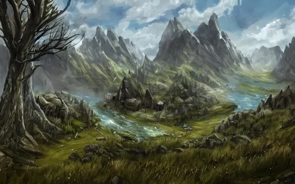 landscape, video games, elder scrolls, skyrim, white... | OpenArt