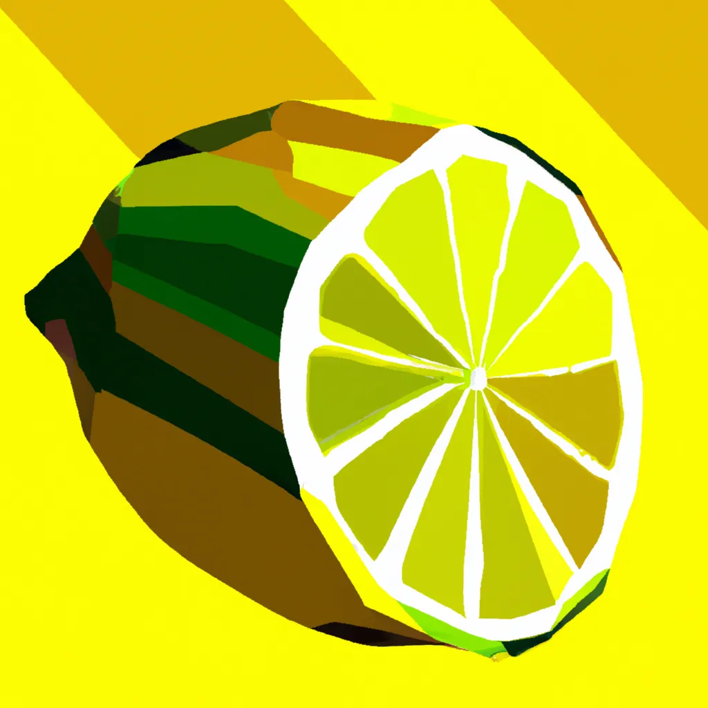 Prompt: Lemon, digital art, op art