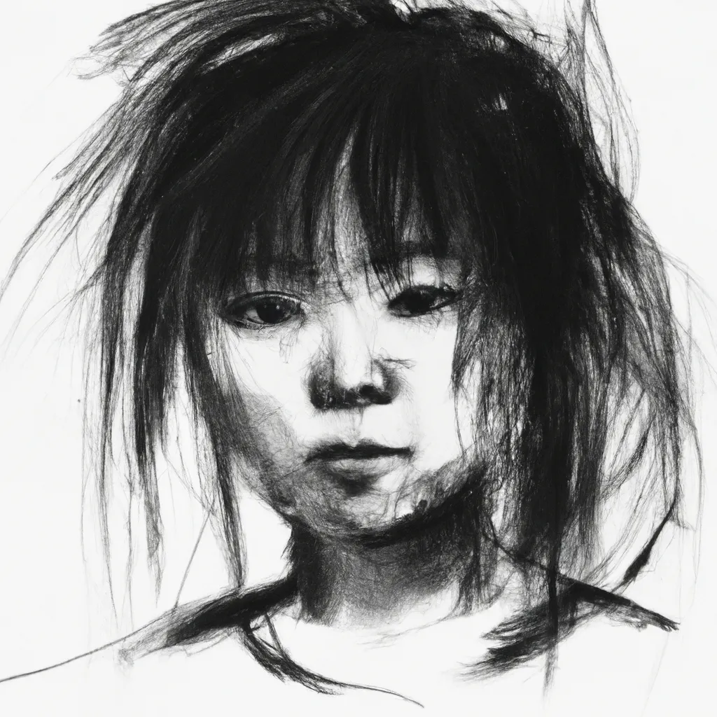 Prompt:  Girl With Messy Hair and Dirty Face, by Liu Xiaodong