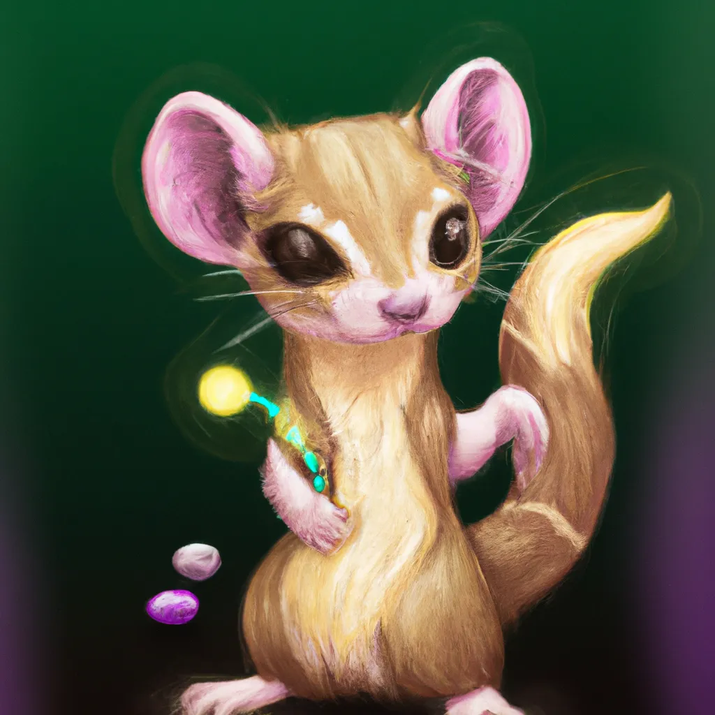 Prompt: cute fairy weasel fantasy art