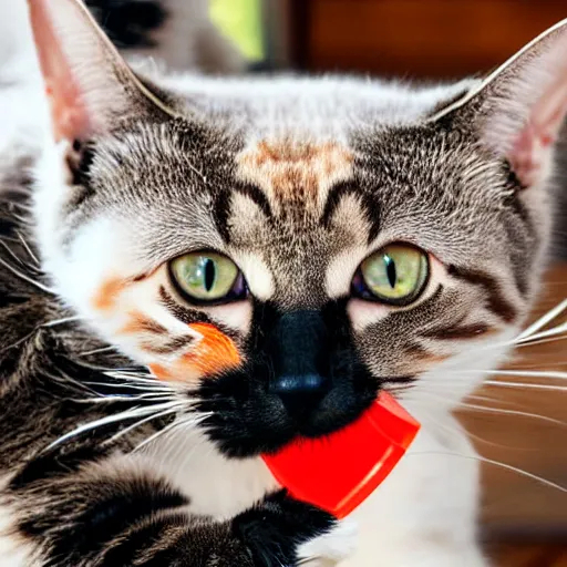 A cat eating jello OpenArt