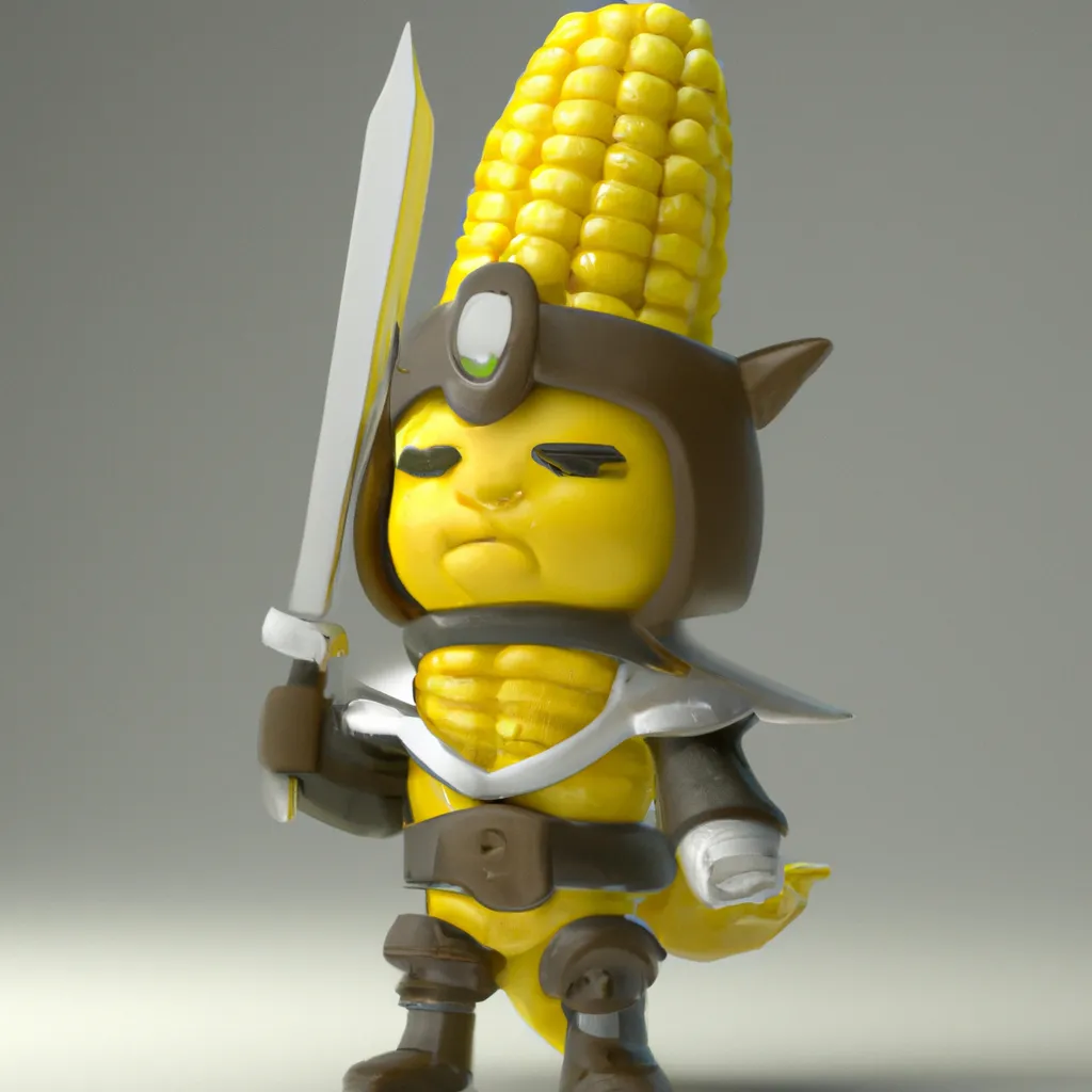 Prompt: cute chibi yellow corn cob in a samurai warrior suit, 3d render, unreal engine 5, Ultra HD