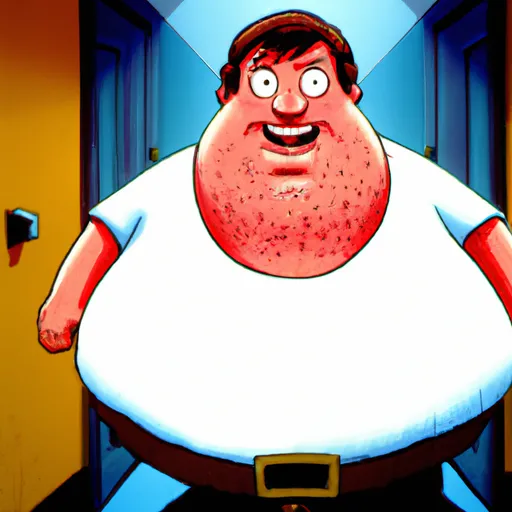 Prompt: A still of Peter Griffin in the shining 