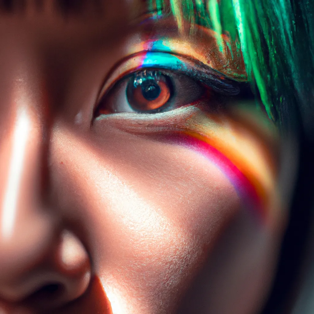 Prompt: The most rainbow gorgeous, glorious, set of ethereal, inviting warm kind eyes in the world 👀 trending on artstation 5D, 3D, shot on a leica m9 35mm, f 1.2 shutter speed 500