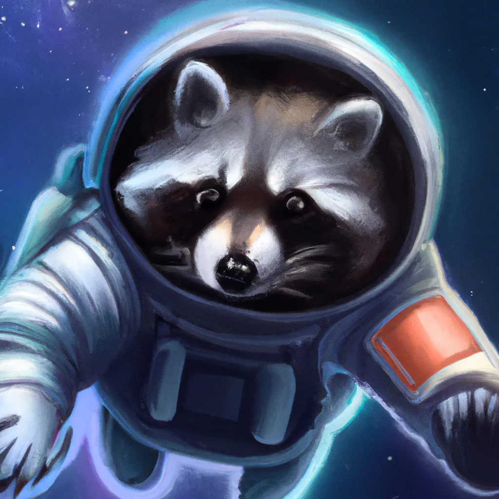 A picture of an astronaut raccoon in a spacesuit flo... | OpenArt