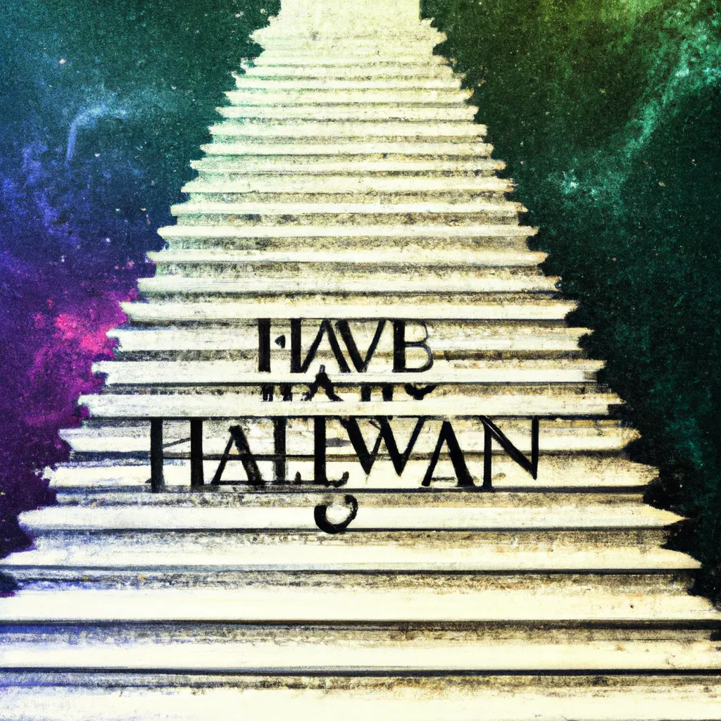 Prompt: Stairway to heaven, album cover