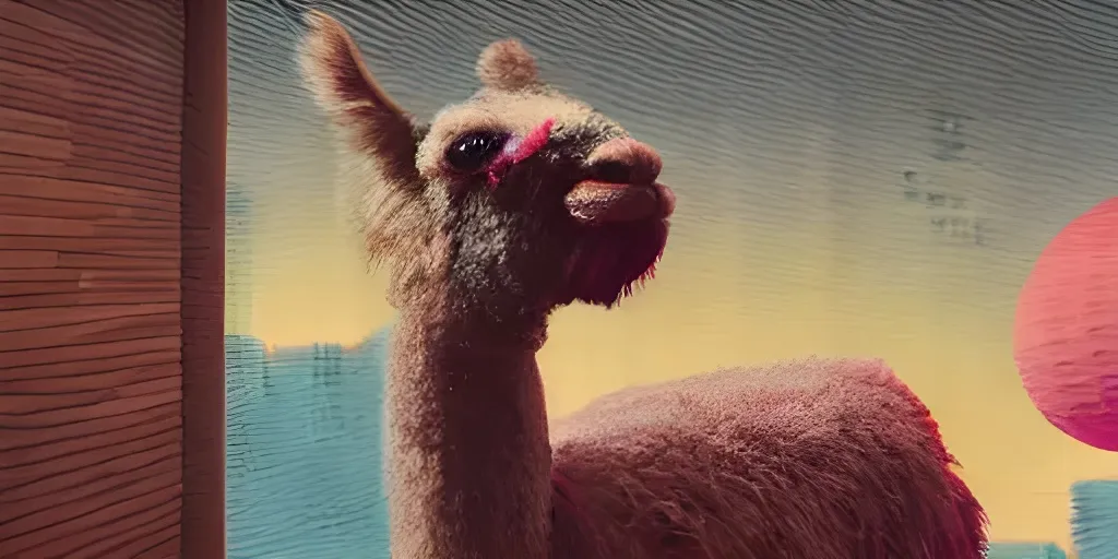 Prompt: 8k photo of Piet with a LLama, vivid, by Willem van Veldhuizen and Simon Stålenhag