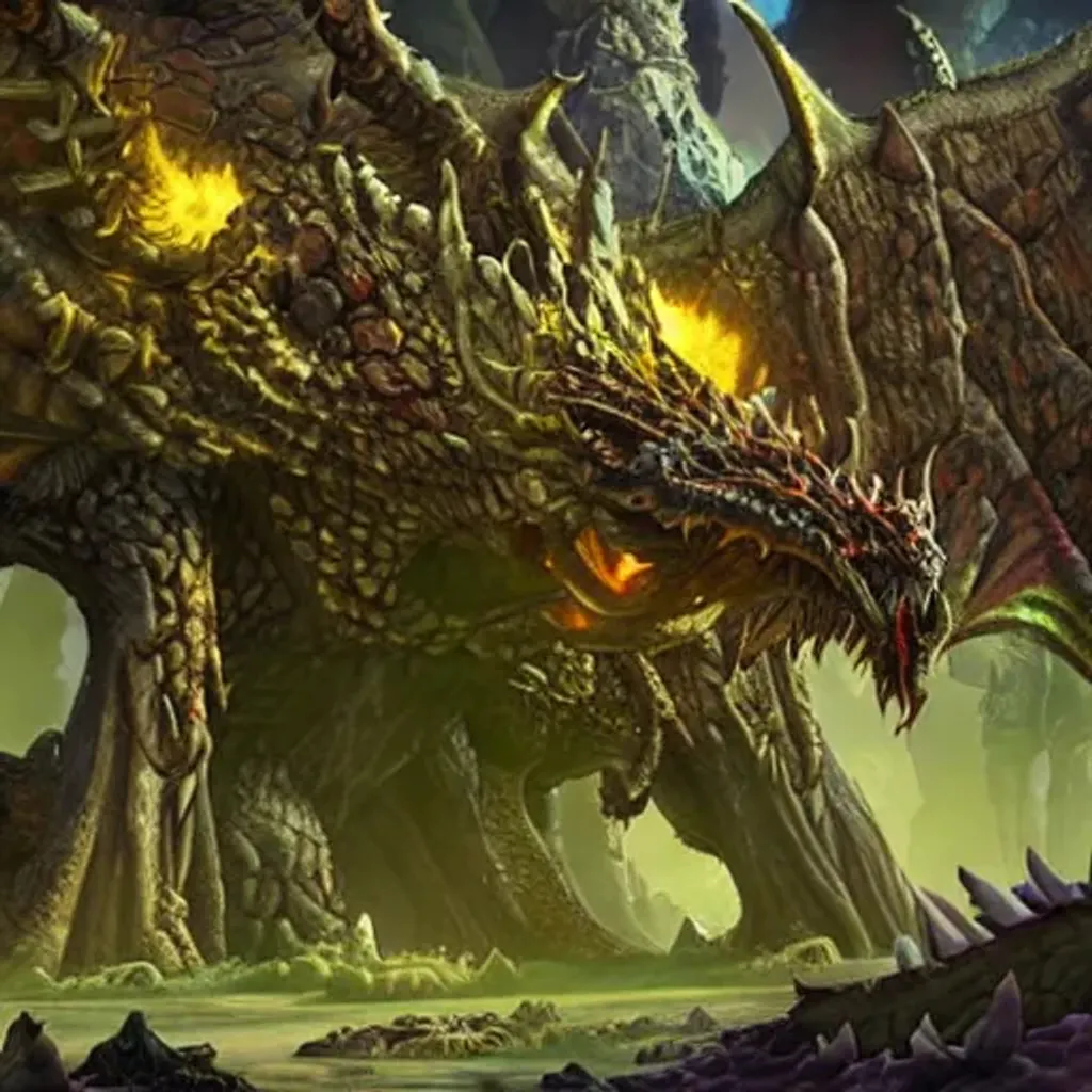 Huge dragon imprisoned in the roots of Yggdrassil br... | OpenArt