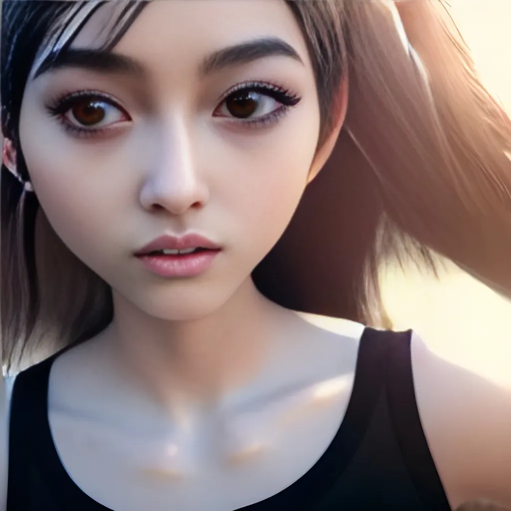Prompt: ultra-realistic ultra-detailed cute american european teenage girl character design in the style of sam yang, tanneds skin, white hairs, big ears, eyeliner makeup, black skirt, black clothes, black crop top, full length, in the park, ultra-realistic soft sun lighting, Redshift Render, hd, 4k, 8k, artstation, illustration