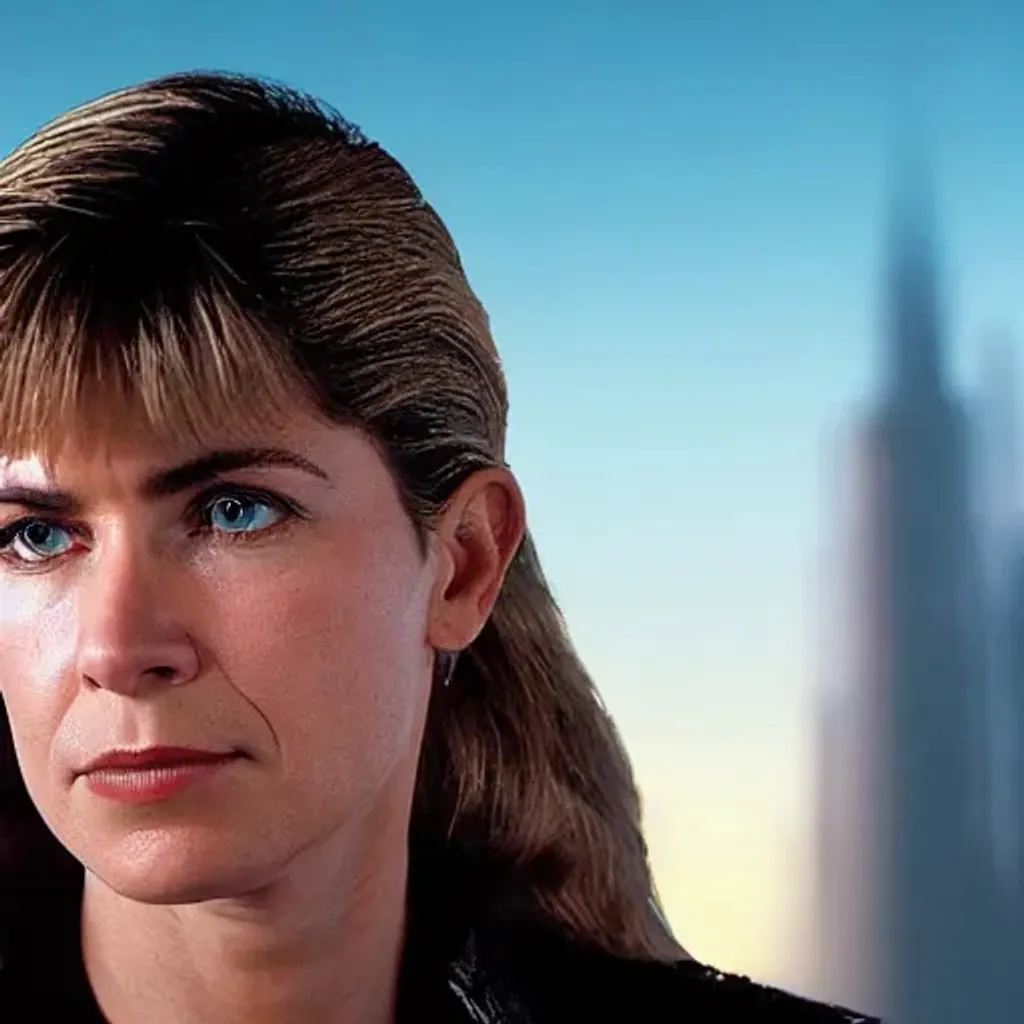 Prompt: 30yr old Sara Connor aka Linda Hamilton illustration, random action scene, https://cdn.openart.ai/uploads/upscaled/abstract-art-neon_j3huwl8M_upscaled.jpg, https://cdn.openart.ai/uploads/image_random_m8n0G2pD_1671769589492_512.webp, artstation, by Greg Rutkowski, Jason Edmiston, cyberpunk, random shot angle, random background,  