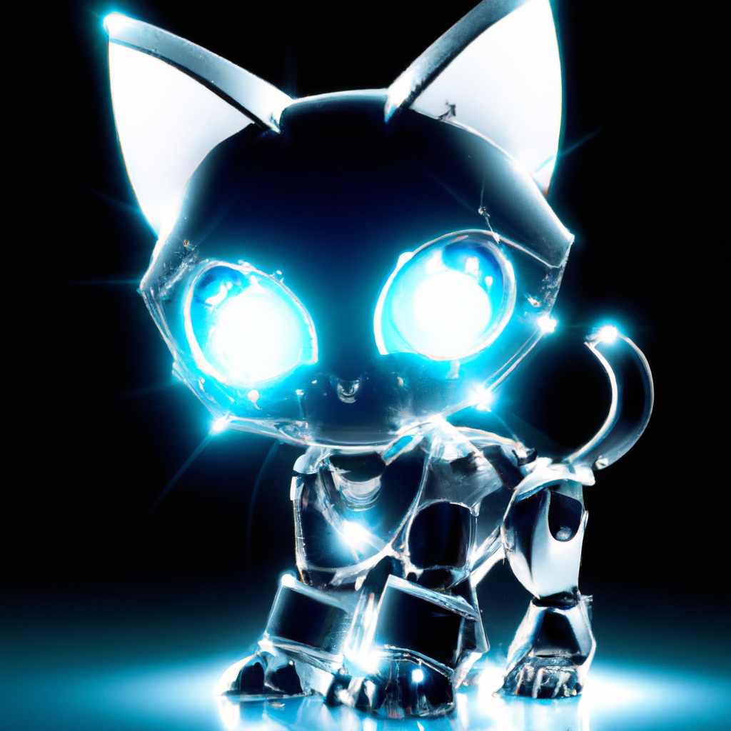 kitten, adorable, blinking lights, metal, cut...