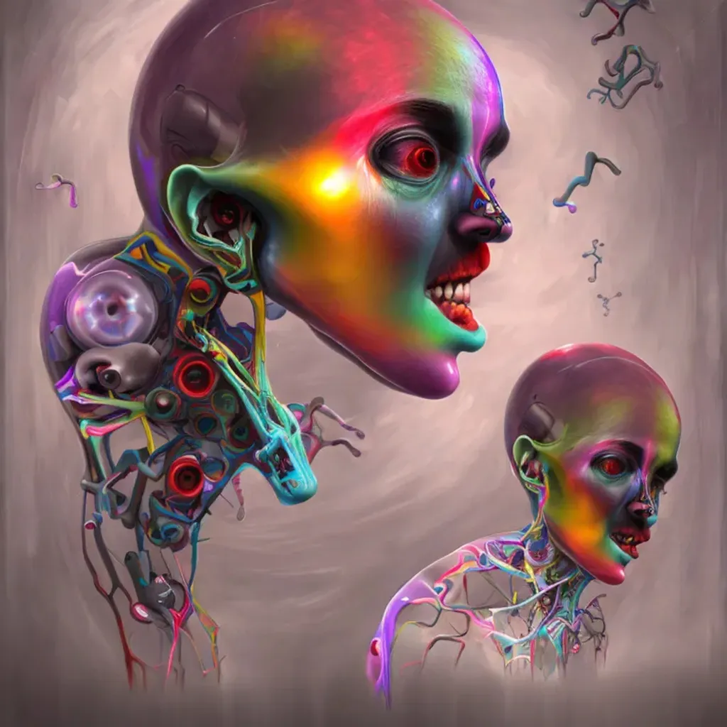 Prompt: Lobotomy of the 21st century, colorful concept art, daz3d