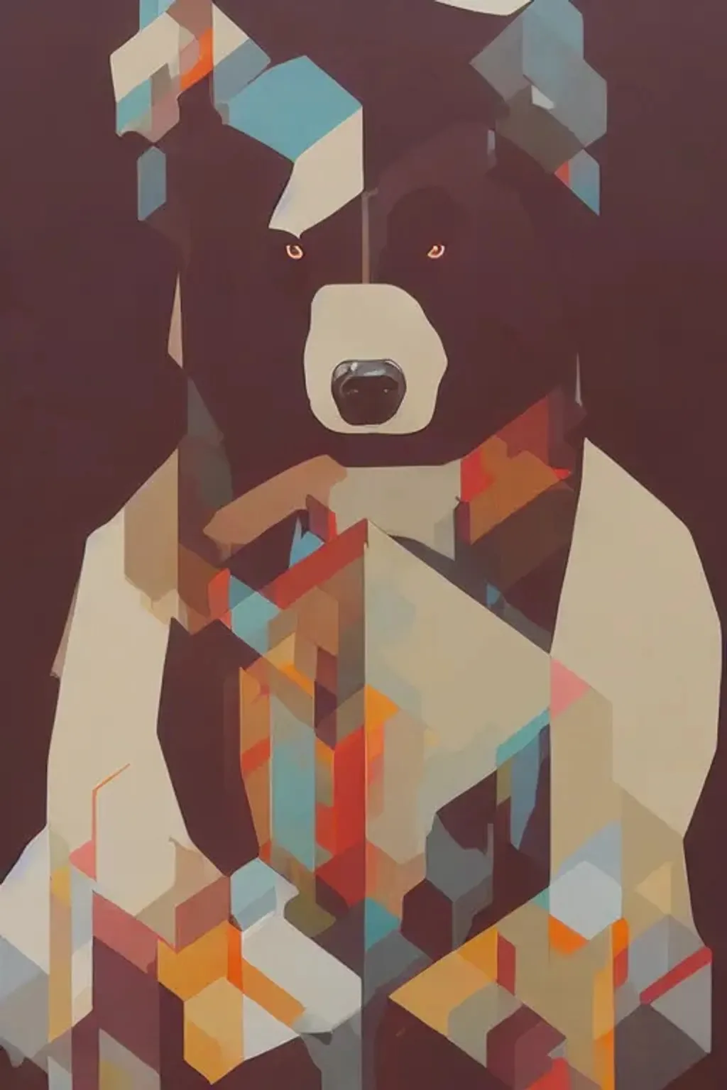 Prompt: bear painting by Sachin Teng, asymmetrical, Organic Painting , Matte Painting, geometric shapes, hard edges, graffiti, street art,:2 by Sachin Teng:4