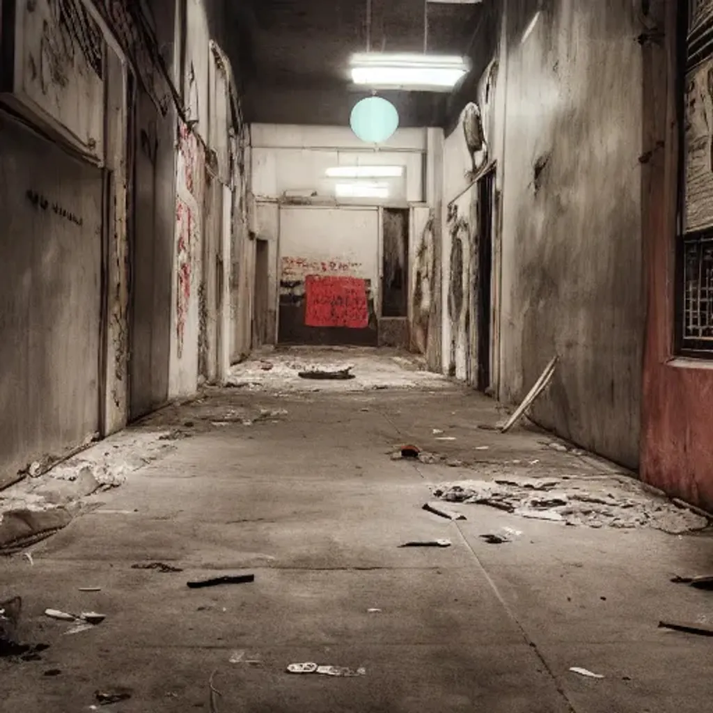 abandoned chinese market, liminal space, creepy peop... | OpenArt