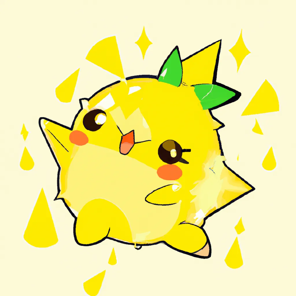 Prompt: Pikachu as a lemon, cutesy anime