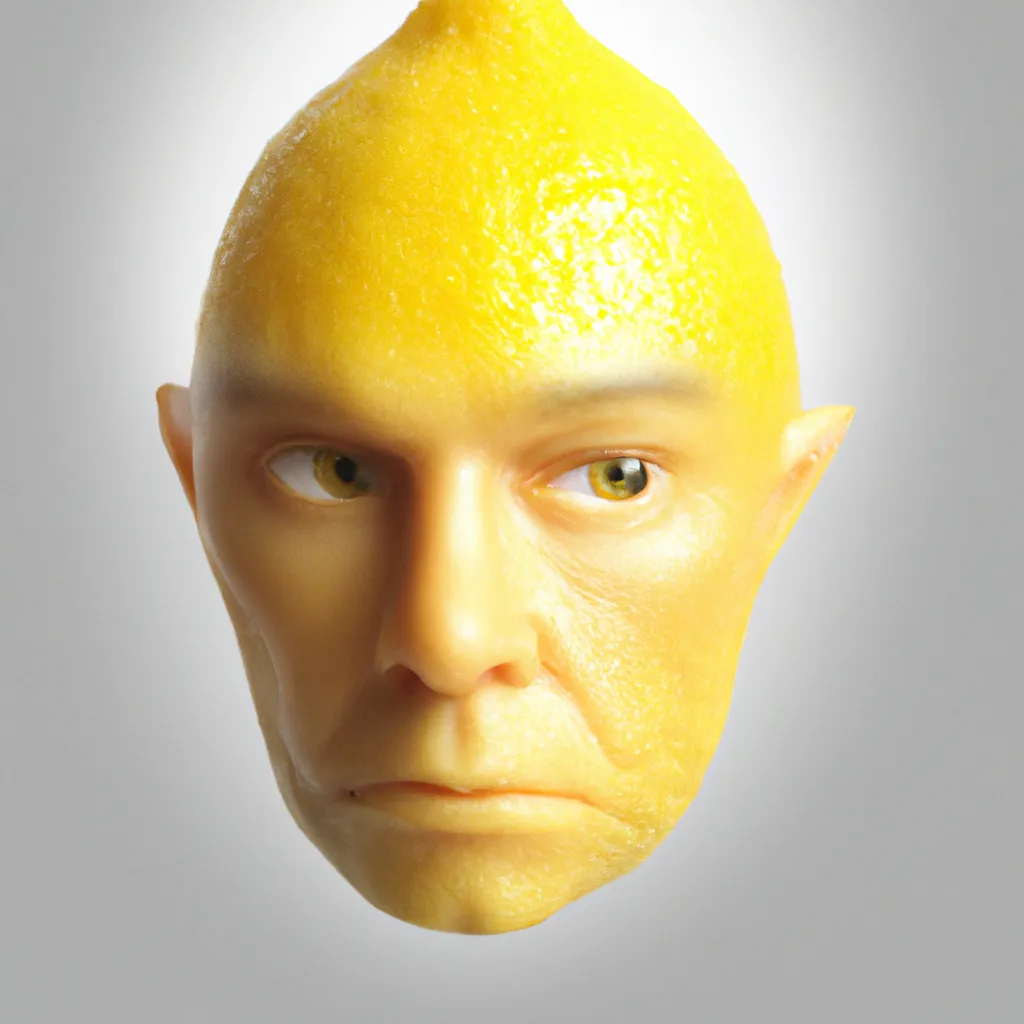 Prompt: Mr. Spock's head as a photo-realistic Lemon.
