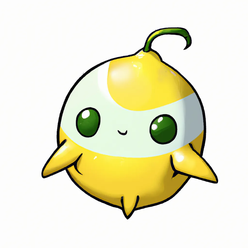 Prompt: A concept art of a pokemon based on a lemon