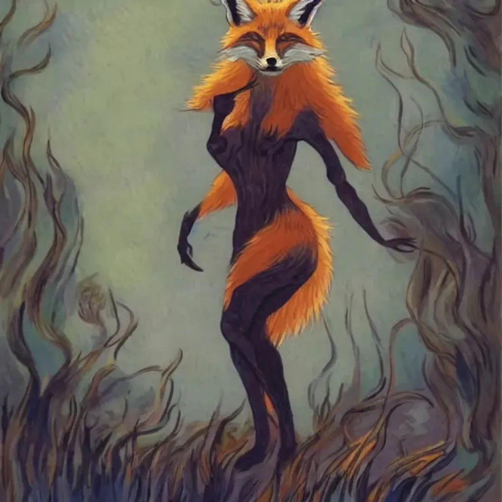 Prompt:  female werefox, by vincent van gogh