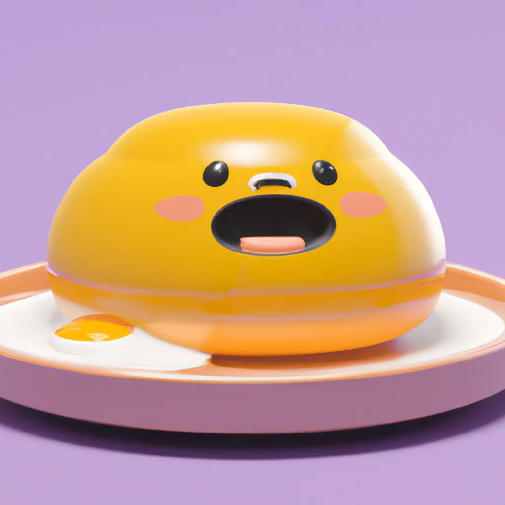 Prompt: 3D Render of Gudetama by sanrio