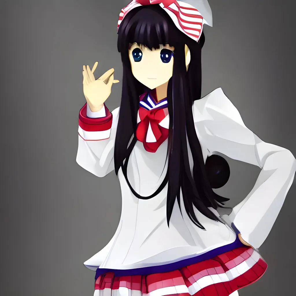 Prompt: anime girl, Japanese, sailor uniform, straight hair, schoolgirl