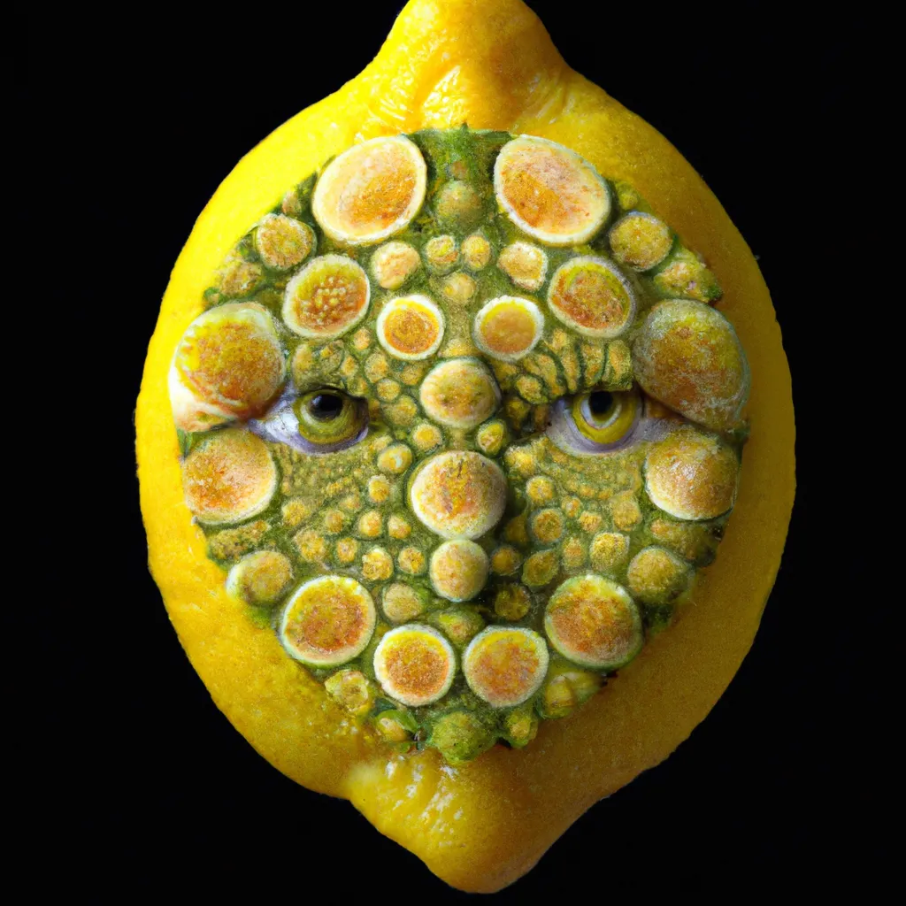 Prompt: a lemon face in full color, layers of intricate swirling fractals of 3 d fern and coral skin, blooming, portals into dimensions, coral, birds, symmetrical, in the style of ernst haeckel, effervescent, sacred geometry, surrealism, photo realistic, epic and cinematic, 3 d, clear, sharp,