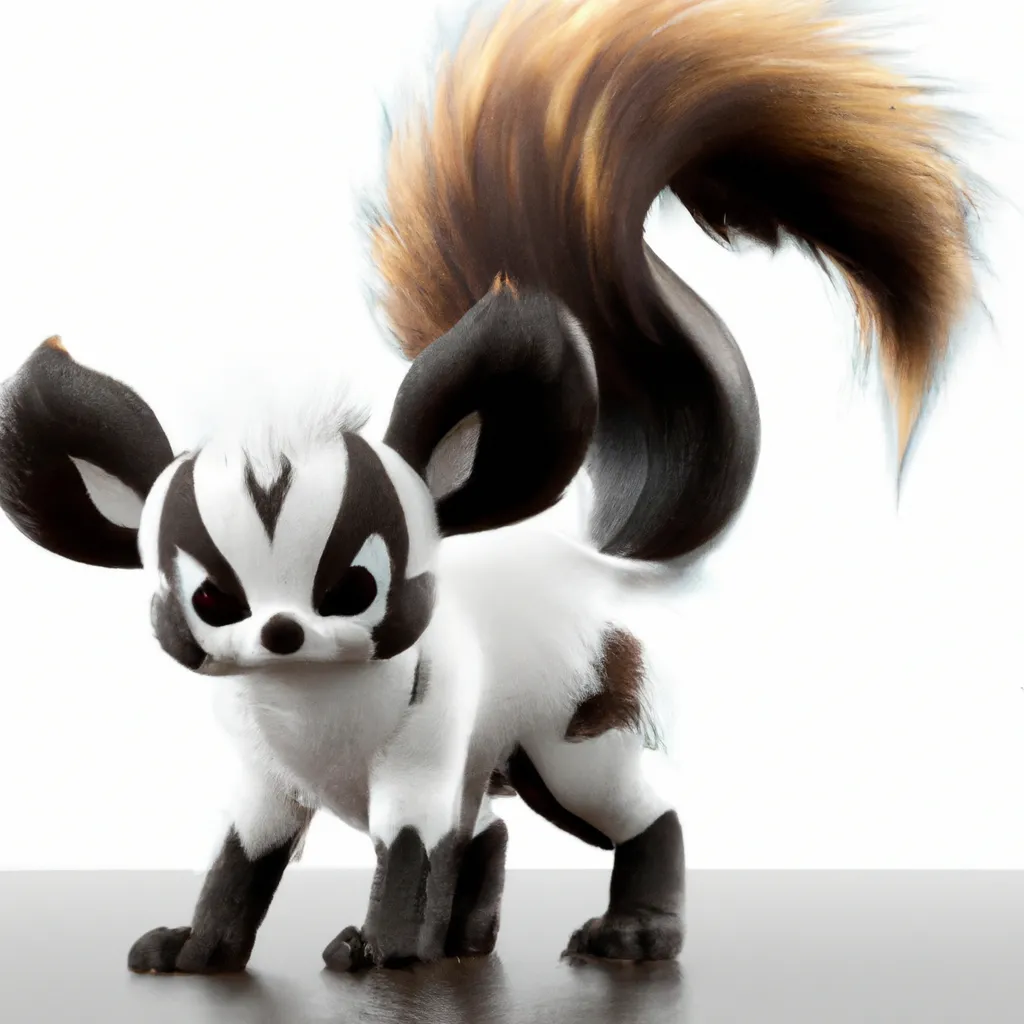 Prompt: skunk pokemon, spotted skunk, fire and ghost type pokemon, cute, cute ghost, mascot, starter, like eevee, like flareon, ken sugimori style, pokemon design, pokemon concept, fakemon, new pokemon, trending online, fluffy, adorable, ken sugimori, high quality, 8k, perfect composition, beautiful detailed intricate insanely detailed octane render trending on artstation, 8 k artistic photography, photorealistic concept art, soft natural volumetric cinematic perfect light, chiaroscuro, award - winning photograph, masterpiece, oil on canvas, raphael, caravaggio, greg rutkowski, beeple, beksinski, giger