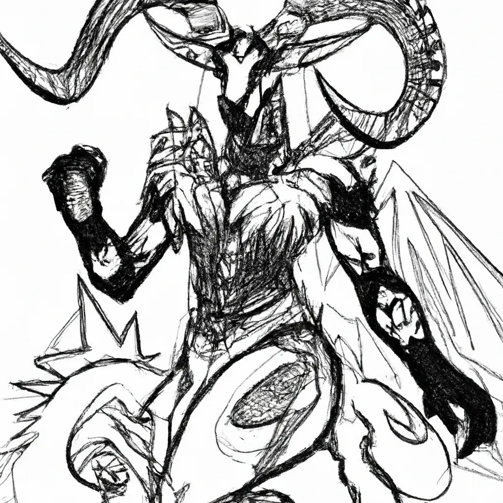 Prompt:  Large creature, Anthropomorphic baphomet goatlike demon beast, strong muscular female, brutal