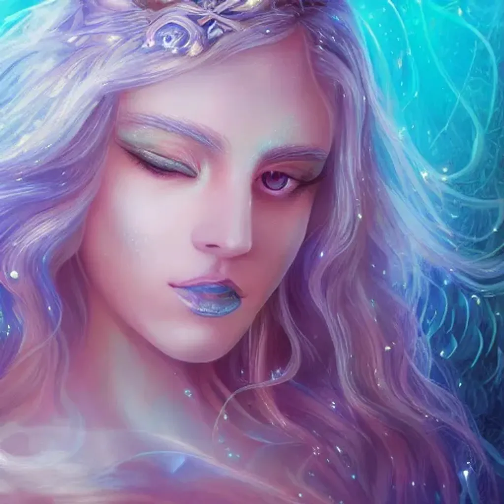highly detailed beautiful female mermaid, beautiful...