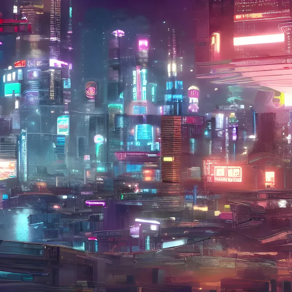 Prompt: realistic cyberpunk city full hd