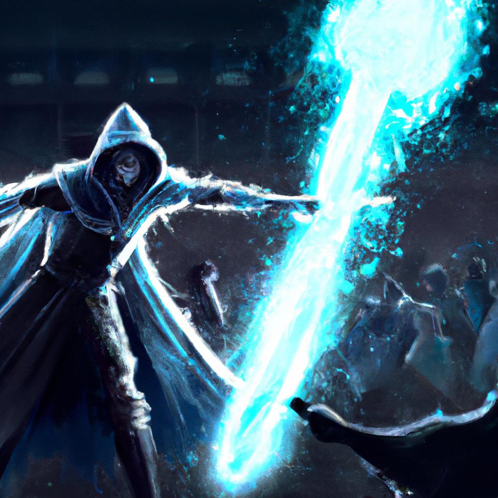 A teenager mage fighting the grim reaper, digital ar...