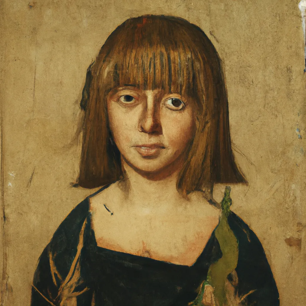 Prompt: Girl With Messy Hair, 1420, by Master of Cabestany