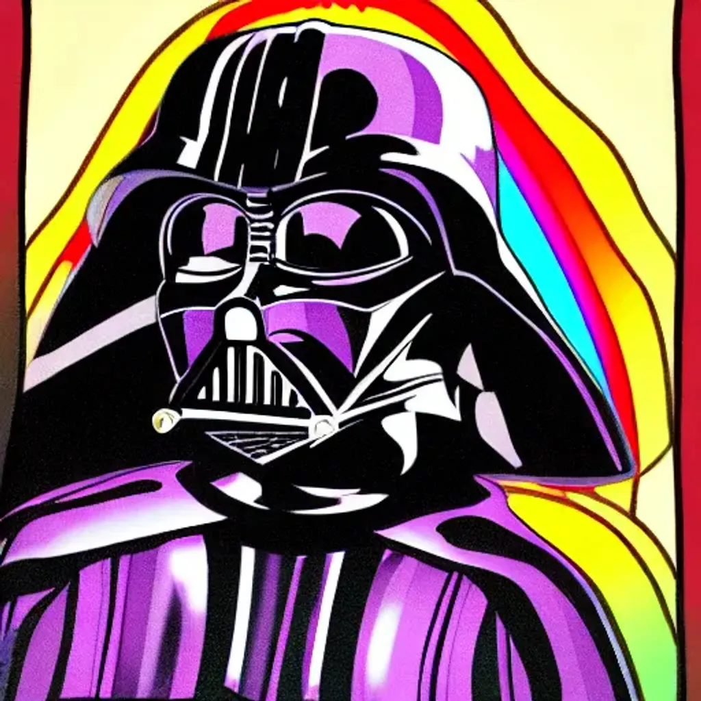 Prompt: Darth Vader the Rainbow Pony Princess. EX. Pop Art