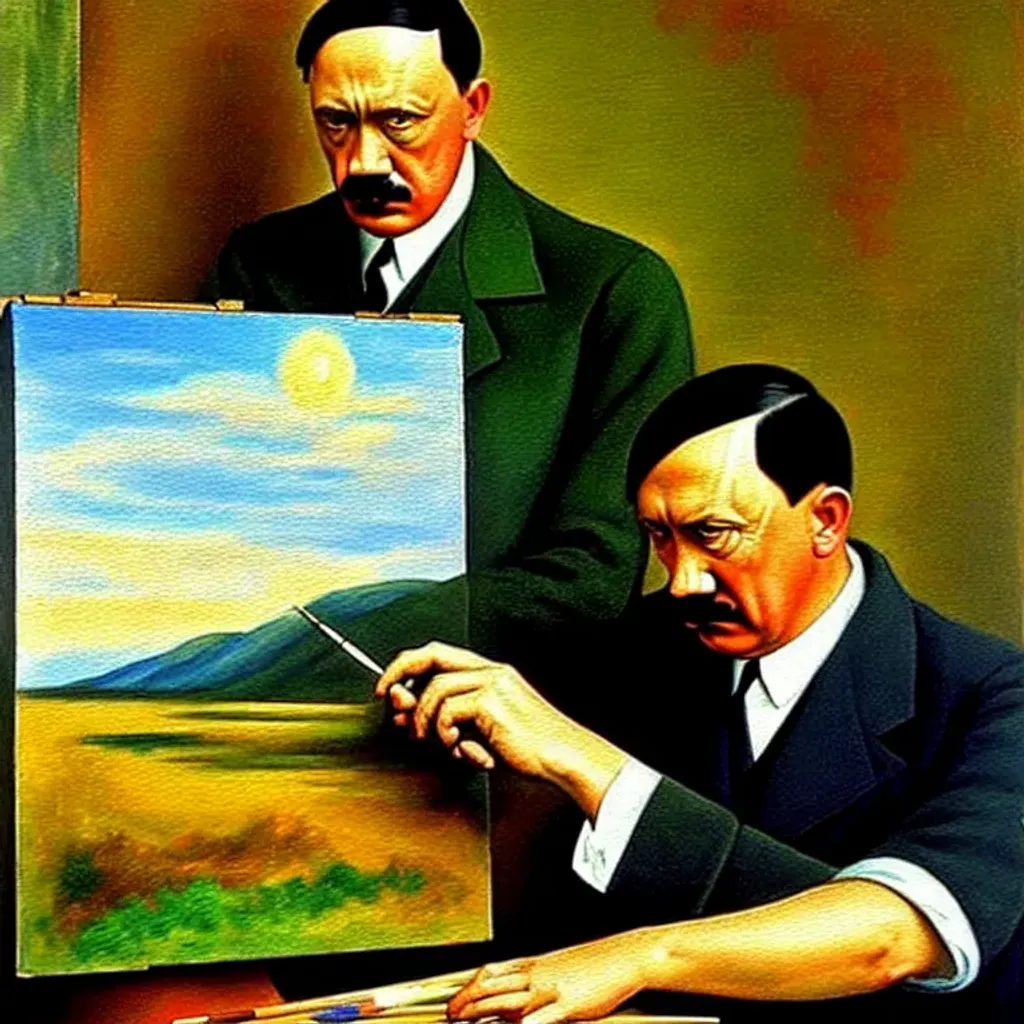 hitler painting one of his paintings | OpenArt