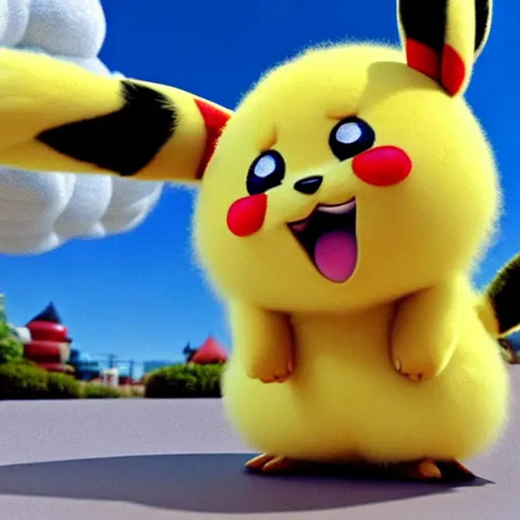 Prompt: promotional art, of a very very cute disney pixar pikachu round fluffy very furry character wearing cute clothes, white background, iconic film character, 9 0's pikachu, pikachu, pikachu, detective pikachu, detailed fur, concept artwork, 3 d render official art, promotional art, by artgerm, ilya kuvshinov katsuhiro villeneuve, jeremy lipkin and michael garmash and rob rey, disney pixar zootopia