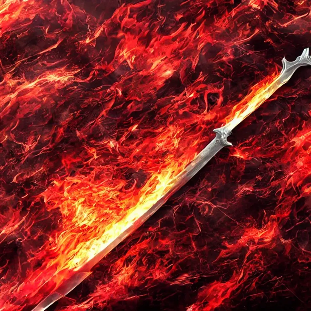 Prompt: red sword, fire, highly detailed, UHD, 8k, realistic