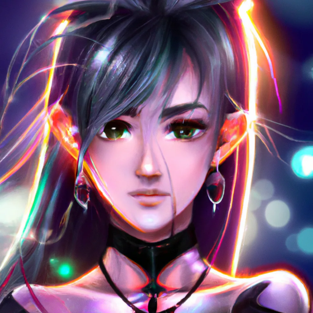 Prompt: Voluptous Anime Woman, cyberpunk, photo-real