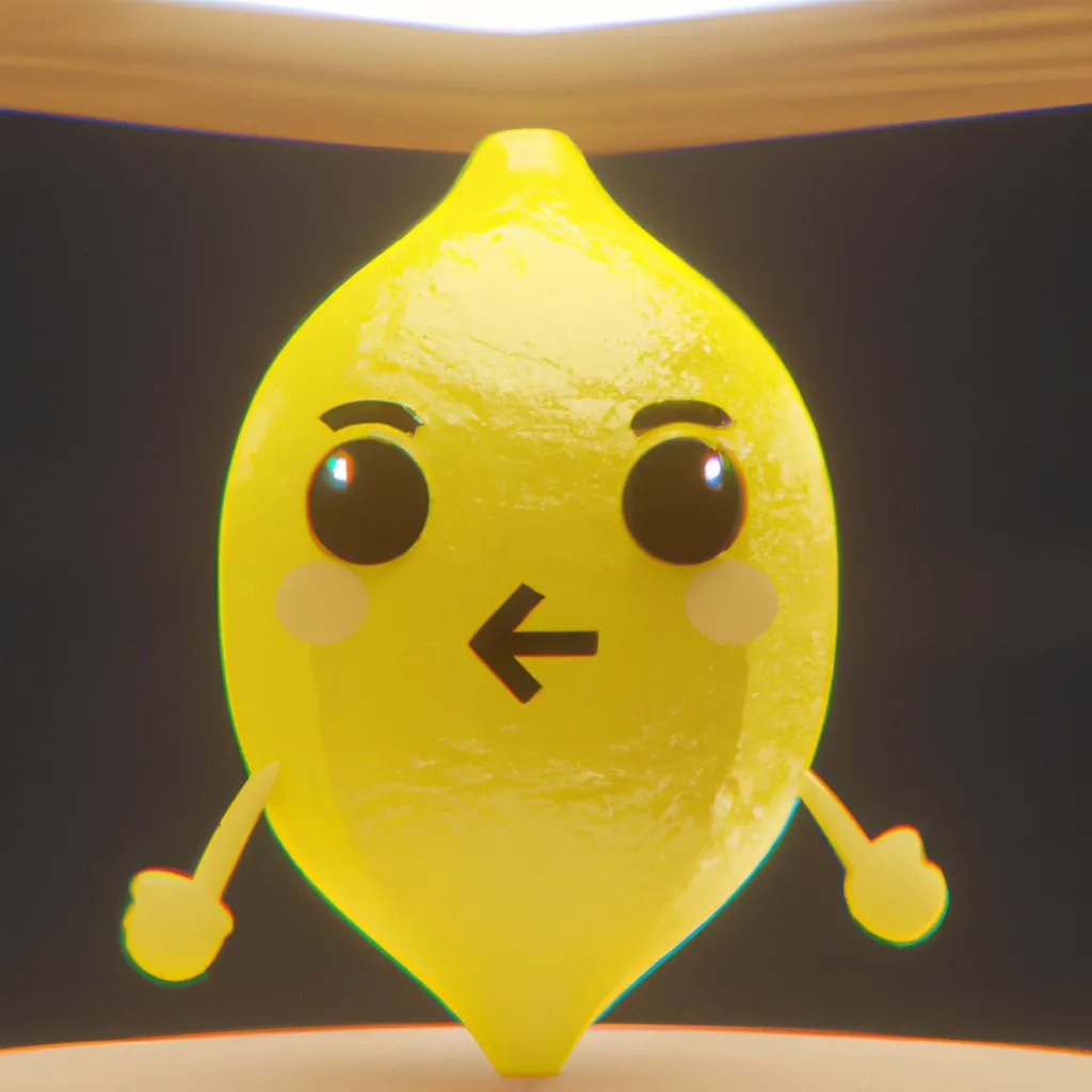 A lemon character in the style of animal crossing, d... | OpenArt