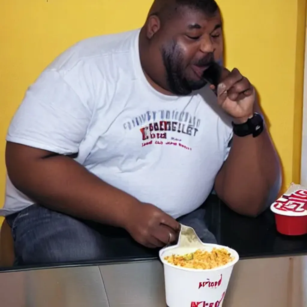 Fat Black Kid Eating Kfc OpenArt